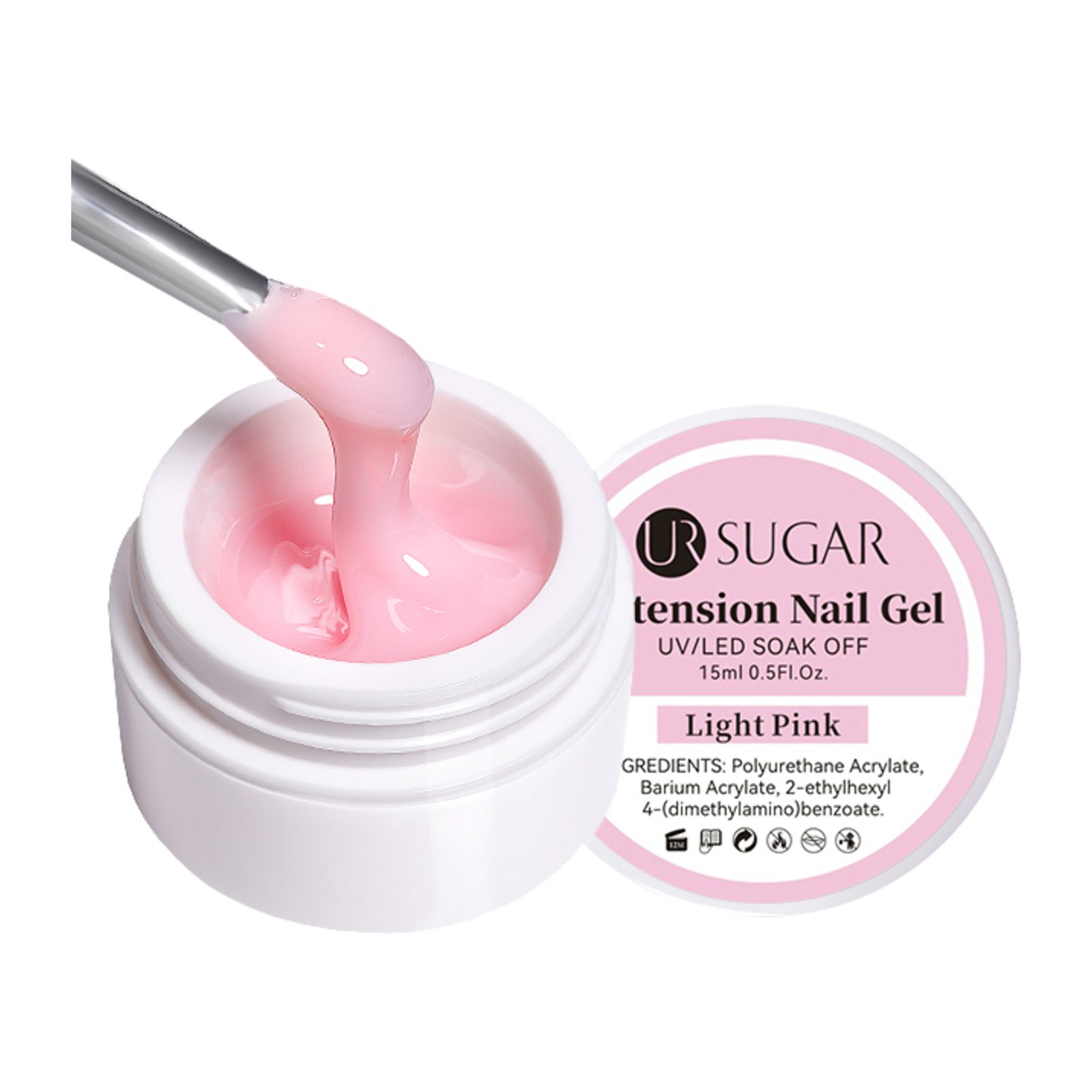 URSUGAR -  Poligel rígido -  Luz rosa -  15ml